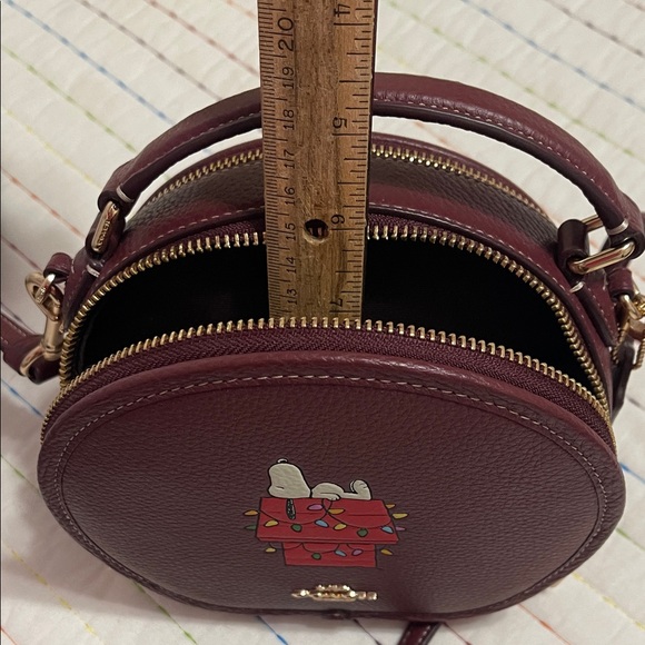 Coach Maroon Crossbody Bag with Snoopy Graphic - Picture 12 of 14